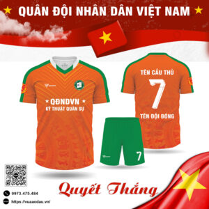 Áo bóng đá thiết kế Quân Đội - Cam năng động