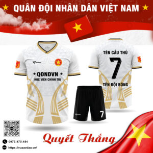 Áo bóng đá thiết kế Quân đội - Trắng tinh khôi, khí chất quân nhân