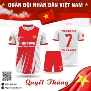 Áo bóng đá Quân đội Nhân dân Việt Nam - Binh chủng Công binh đỏ trắng