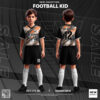 Football Kid - Áo bóng đá trẻ em màu đen trắng cam nổi bật