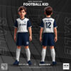 Bộ Đồng Phục Bóng Đá Trẻ Em Trắng Xanh Navy – Football Kid Năng Động