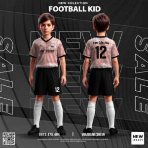 Áo Bóng Đá Trẻ Em Football Kid - Hồng Nhạt Loang Cá Tính