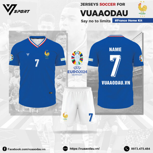 Áo đội tuyển Pháp EURO 2024 sân nhà – Xanh lam đậm