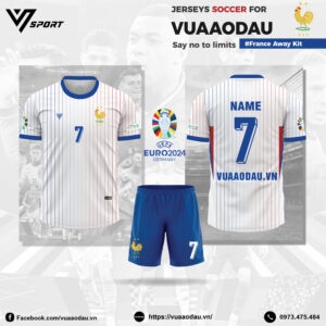 Áo Đội Tuyển Pháp EURO 2024 - France Away Kit Trắng Xanh Đỏ