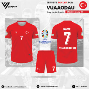 Áo Đội Tuyển Thổ Nhĩ Kỳ Sân Khách Màu Đỏ – Turkey Away Kit 2024