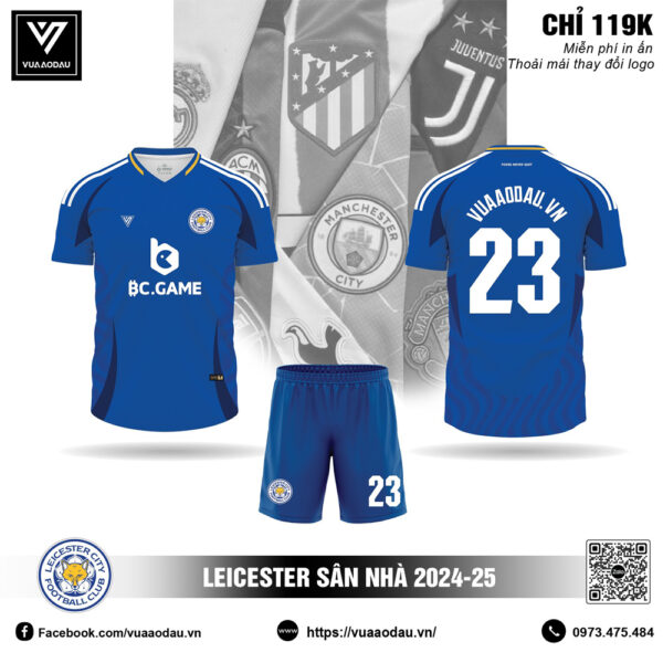 Áo Bóng Đá Leicester City Sân Nhà 2024-25 Màu Xanh Dương