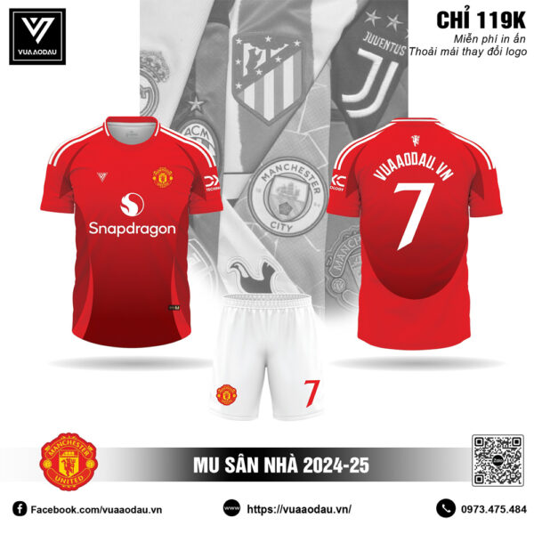 Áo Đấu MU Sân Nhà 2024-25 Màu Đỏ