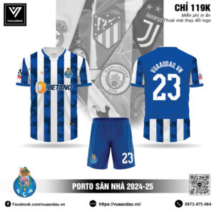 Áo đấu Porto sân nhà 2024-25 xanh trắng chính hãng