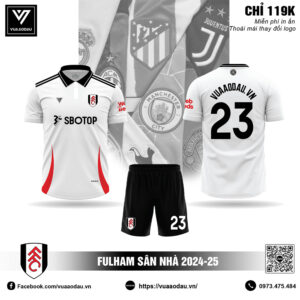 Áo đấu Fulham 2024–25 sân nhà màu trắng đen