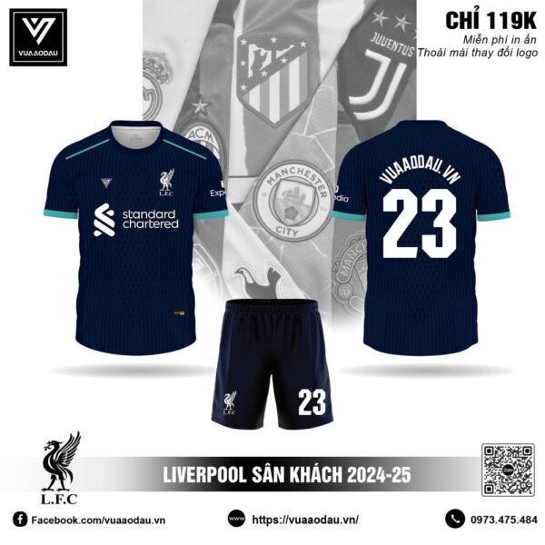 Áo đấu sân khách Liverpool 2024–25 màu xanh navy