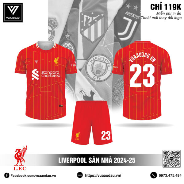 Áo Đấu Liverpool Sân Nhà 2024-25 Màu Đỏ Truyền Thống