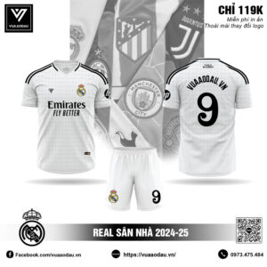 Áo đấu Real Madrid 2025 sân nhà - Trắng Hoàng Gia tinh tế