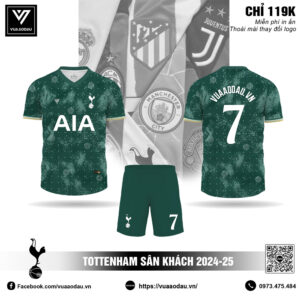 Áo Đấu Tottenham 2024-25 Sân Khách Màu Xanh Lục Đậm