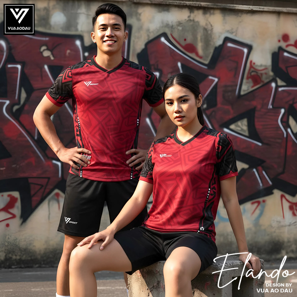 Áo thể thao Elando màu đỏ đô – thiết kế unisex thể thao hiện đại