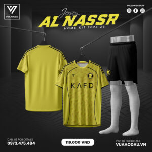 Al Nassr Home Kit 2025-26 Vàng Ánh Kim