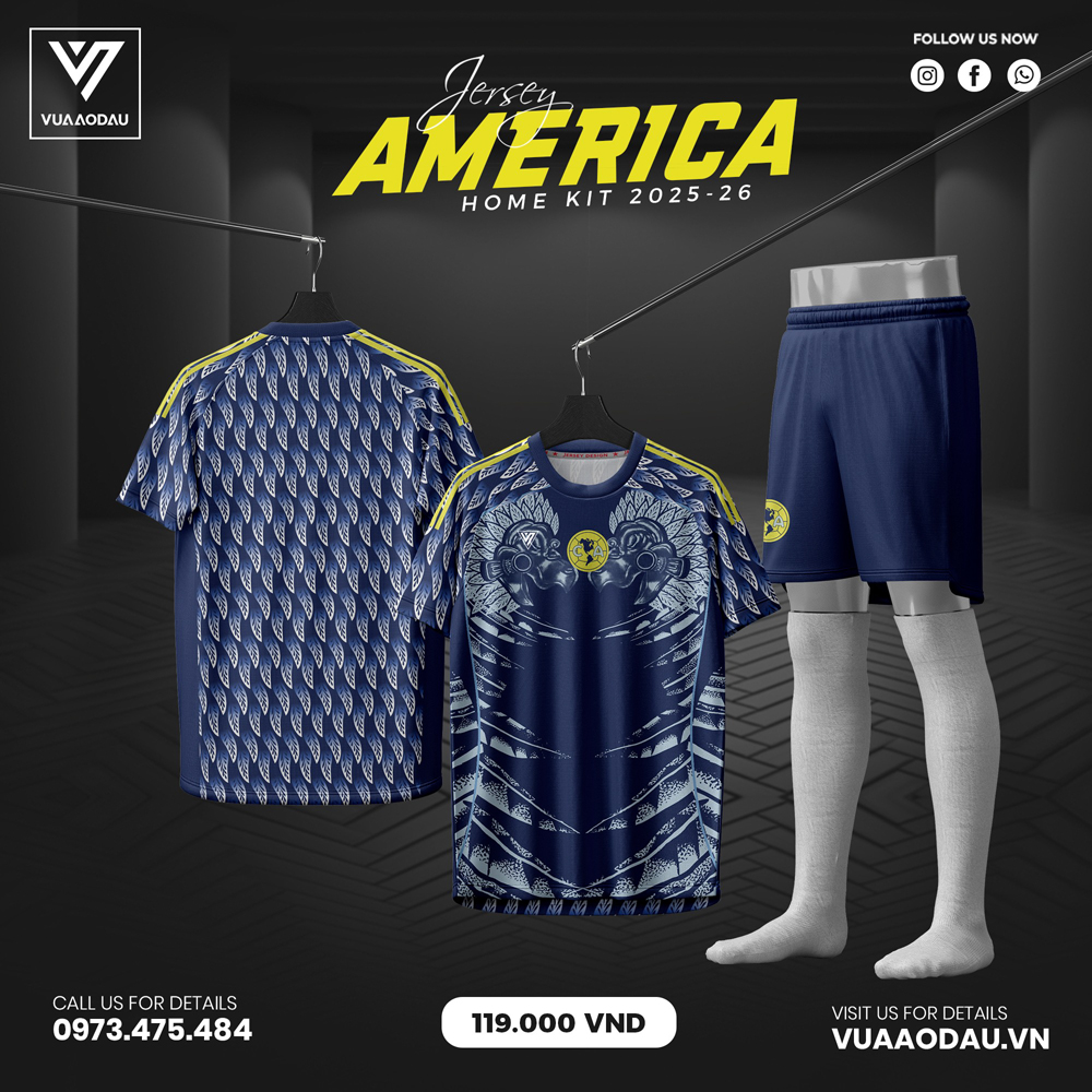 Áo đấu Jersey America màu xanh navy – phiên bản Home 2025–26
