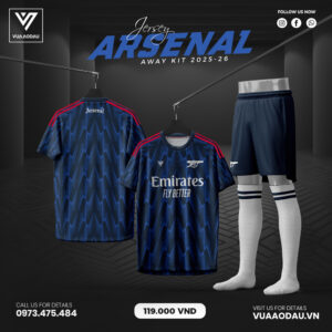 Áo Đấu Arsenal 2025-2026 Sân Khách Xanh Navy