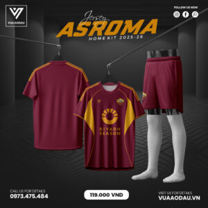 Áo Đấu AS Roma Sân Nhà 2025-2026 Màu Đỏ Đô