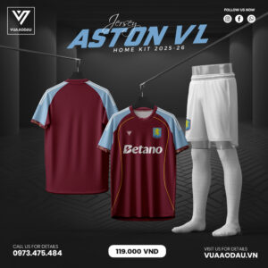 Áo Đấu Aston Villa 2025–2026 Màu Đỏ Bã Trầu