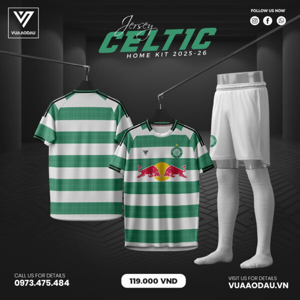 Áo Đấu Celtic Sân Nhà 2025-26 - Xanh Lá Truyền Thống