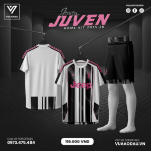 Juventus Home Kit 2025-26 - Trắng Đen Hồng Cá Tính