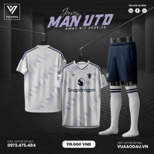 Áo đấu Manchester United Away 2025-2026 - Trắng ánh tím nhạt