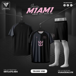 Áo Bóng Đá Jersey Miami Away 2025-26 - Đen Nhám Cá Tính