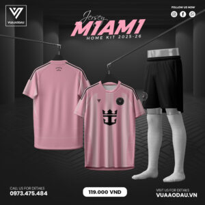 Áo Bóng Đá Miami Sân Nhà 2025-26 Màu Hồng Pastel