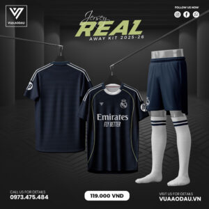 Áo bóng đá Real Madrid Away 2025-26 màu xanh navy