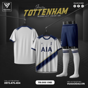 Áo đấu Tottenham Home Kit 2025-2026 Trắng Xanh Navy