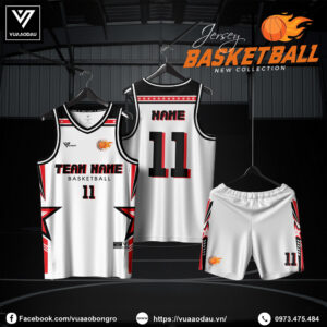Đồng phục bóng rổ trắng đỏ đen – Năng động & cá tính 2025