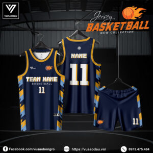 Đồng Phục Bóng Rổ Xanh Navy ZigZag Thiết Kế Năng Động 2025