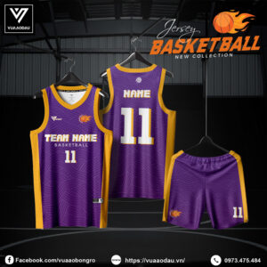 Áo Bóng Rổ Tím Vàng Thiết Kế Sóng – Nổi Bật & Cá Tính