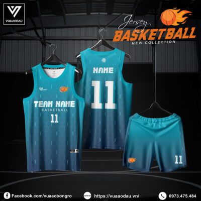 Đồng Phục Bóng Rổ Xanh Dương Chuyển Sắc – Bứt Phá Phong Cách Thi Đấu
