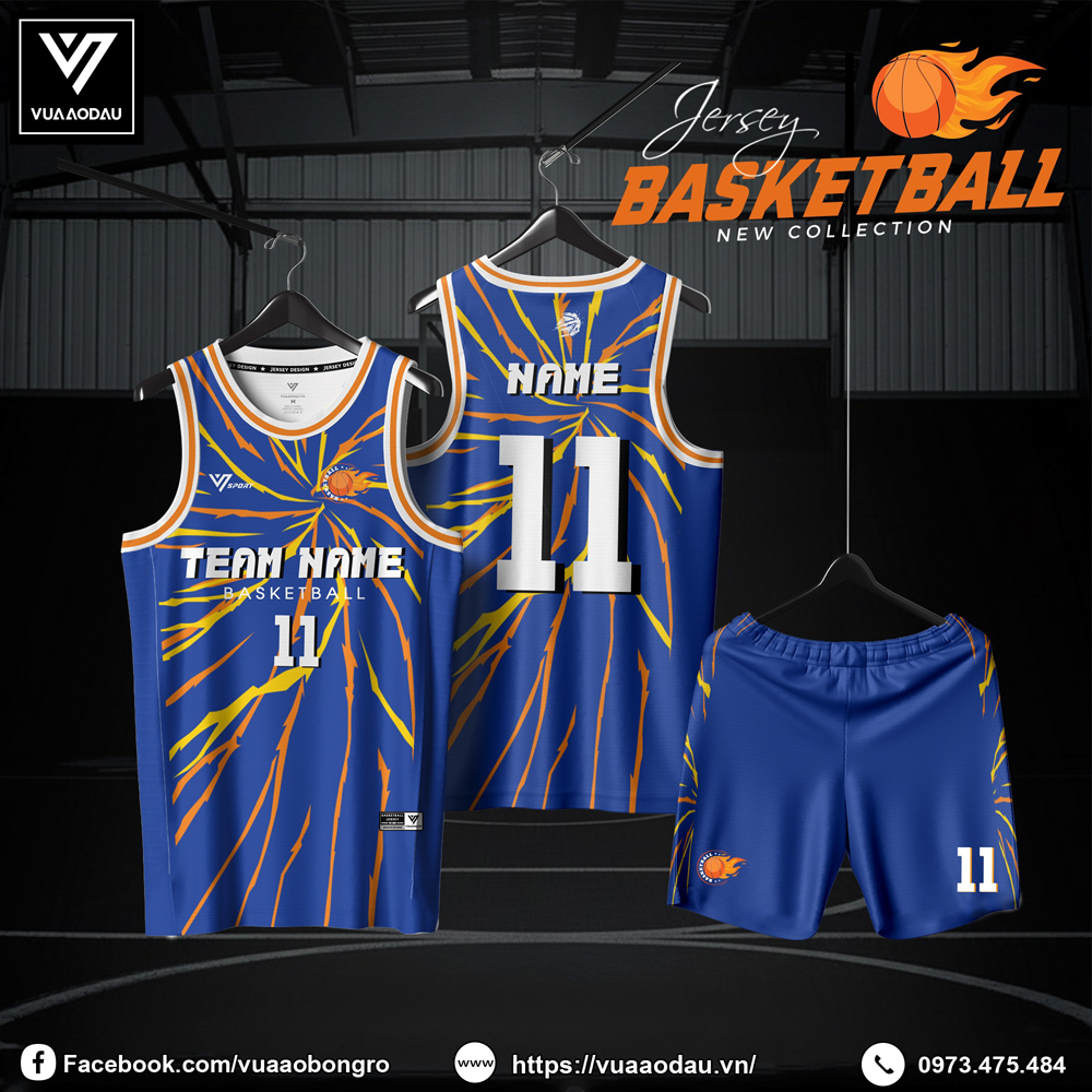Đồng phục bóng rổ xanh dương VBRO 2025-31 – thiết kế mạnh mẽ, năng lượng bùng nổ