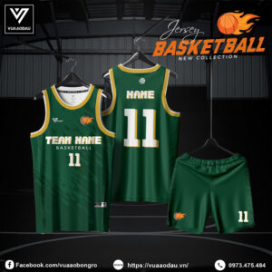 Áo Bóng Rổ Xanh Lá Viền Vàng – Bứt Phá Cá Tính Trên Sân Đấu