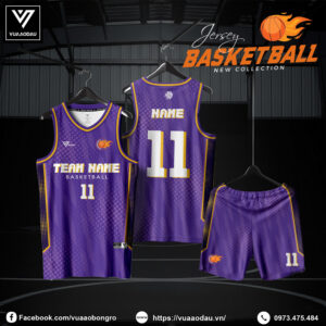 Đồng Phục Bóng Rổ Tím Vàng Vua Áo Đấu 2025 - Thiết Kế Năng Động, Hiện Đại
