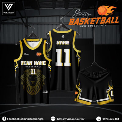 Áo Bóng Rổ Đen Sư Tử Vàng – Mạnh Mẽ và Đẳng Cấp