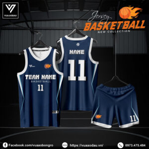 Áo Bóng Rổ Xanh Navy Đậm – Năng Động & Chuyên Nghiệp 2025