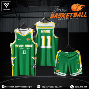 Đồng phục bóng rổ xanh lá cây năng động – Mã 2025-52
