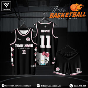 Đồng Phục Bóng Rổ Đen Hello Kitty Cá Tính