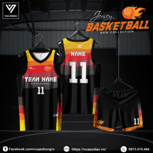 Áo Bóng Rổ Đen Tuyền VUA 2025 - Bản Lửa Nhiệt Huyết
