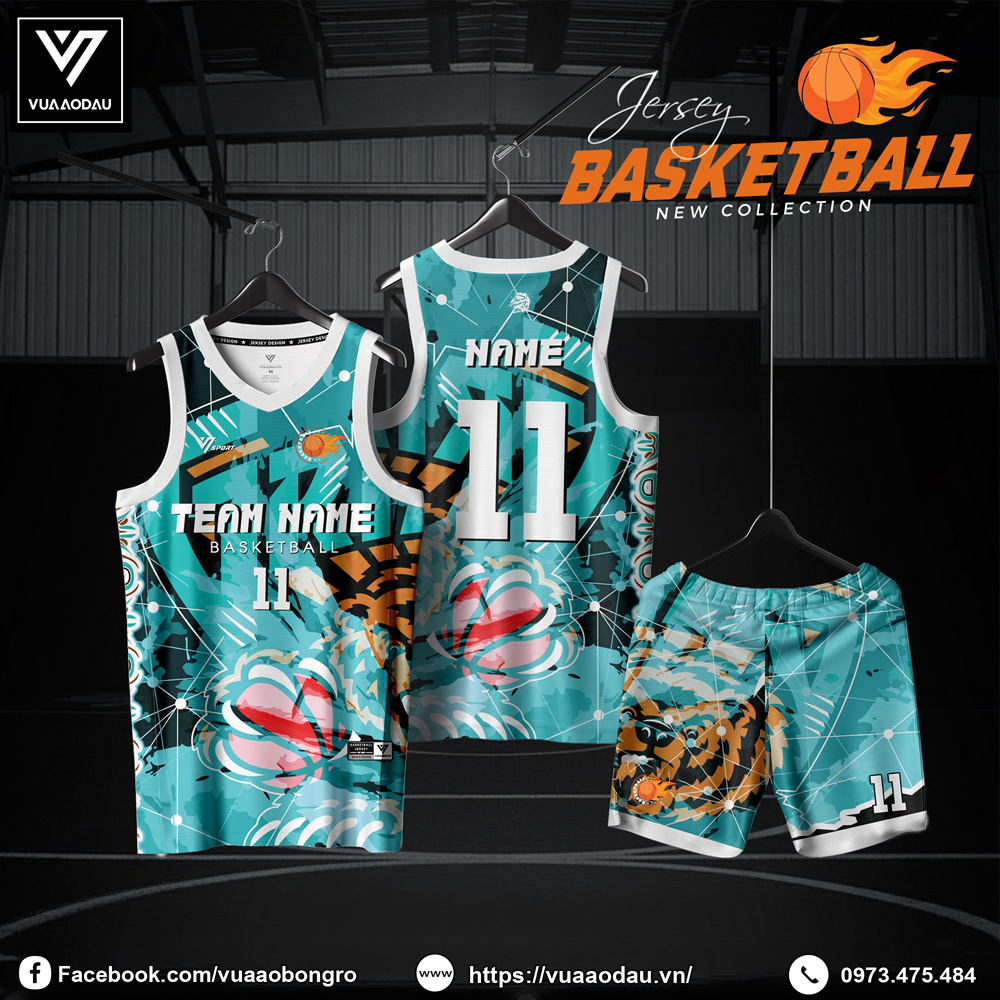 Đồng phục bóng rổ xanh ngọc lam đậm GhepNen VuaAoDau 2025 mẫu 80