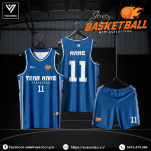 Áo Bóng Rổ Xanh Dương Cam – Mạnh Mẽ & Nhiệt Huyết