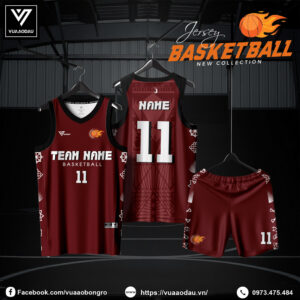 Đồng phục bóng rổ đỏ đô phối trắng – Thiết kế hiện đại, chất thể thao