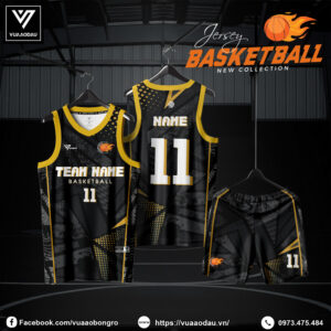Áo Bóng Rổ Màu Đen Phối Vàng Kim – Thiết Kế Năng Động, Cá Tính