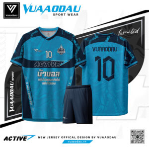 Áo Bóng Đá Active 2 Màu Xanh Cyan Navy - Năng Động & Cá Tính Trên Mỗi Đường Bóng