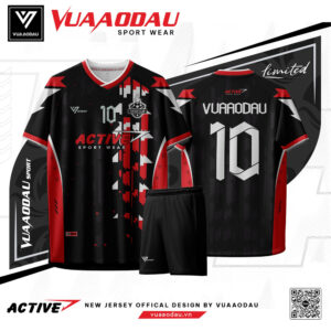 Áo Bóng Đá Active7 Màu Đen - Thiết Kế Cá Tính, Chất Liệu Cao Cấp