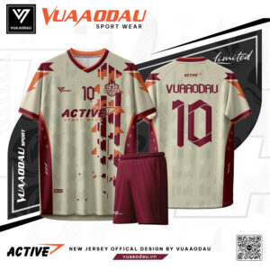 Áo Bóng Đá Màu Kem Active 3 – Tinh Tế & Hiện Đại