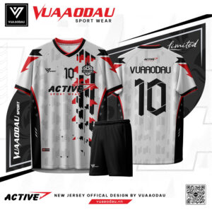 Áo Bóng Đá Active 3 Màu Trắng Đen Đỏ - Cá Tính, Thoáng Mát & Chuyên Nghiệp